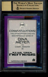 2010 Quotable Star Trek Movies Autograph Dina Meyer Limited Auto BGS 9.5/10